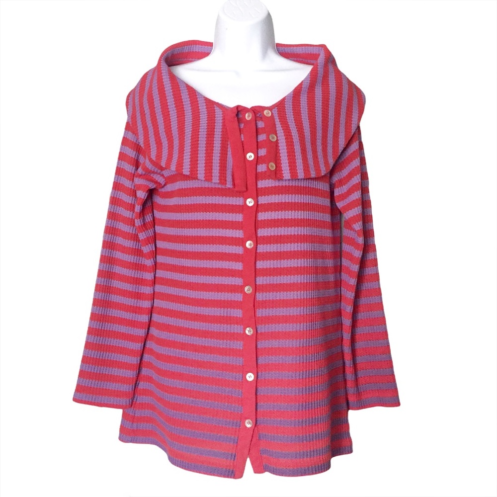 Soft Surroundings Waffle Weave Cardigan Size Medium